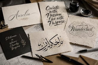 customize handwritten calligraphy, lettering, and typography designs