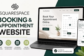 build squarespace booking website event booking website clinic website design
