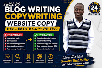 do blog writing, copywriting, website copy, real estate copywriting