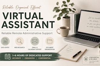 be your reliable virtual assistant for admin tasks and data entry