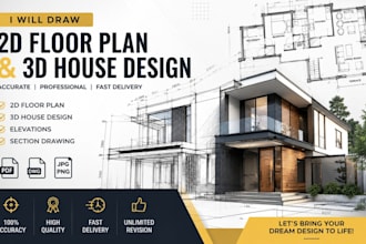 draw architectural floor plans and 2d cad drawings in autocad
