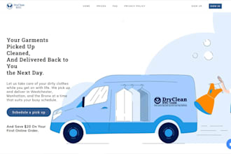 design squarespace laundromat dry cleaning wix carpet house cleaning website
