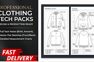 do professional fashion tech pack for you create clothing tech pack designer