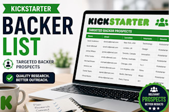 build a targeted kickstarter backer list and donor prospects