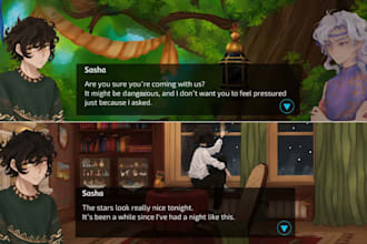 visual novel anime character sprites cg art game background art illustration ocs