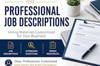 write a professional job description and hiring package