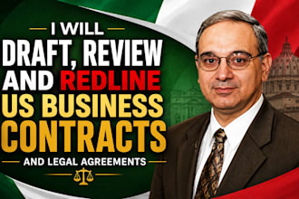 draft, review and redline US business contracts and legal agreements