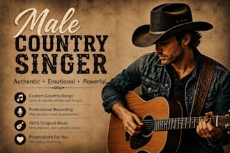 sing your song with authentic male country vocals