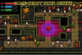 custom pixel art animation sprite sheet pixel character 2d game asset indie game