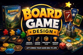 design custom board game, card game, board game design