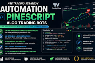 develop structured nse trading strategy automation pinescript, algo trading bots