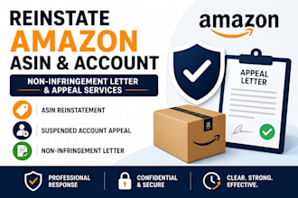reinstate amazon asin and your suspended account with non infringement letter