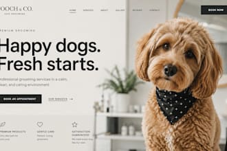 design squarespace dog grooming website pet spa booking website
