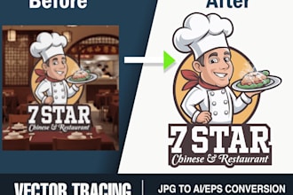 do jpg to vector, png to vector file and vectorize logo using adobe illustrator
