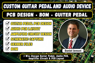 design guitar pedal, audio pcb, amplifier circuit and pcb layout