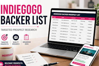 build a targeted indiegogo backer list and donor prospects