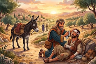 illustrate children christian story, bible themed biblical story for kdp print