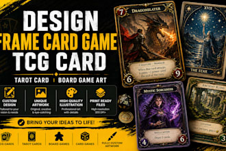 do a card template for a tcg, card or board game and more
