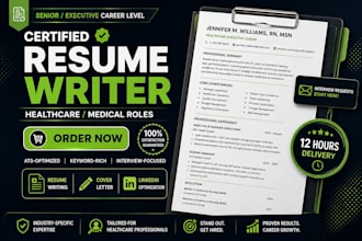 create medical healthcare and nursing resume CV and linkedin profile