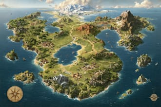 draw fantasy map illustration