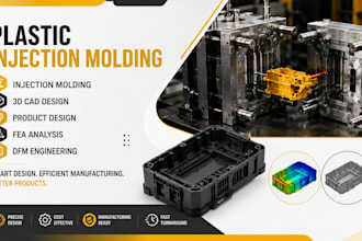 do plastic injection molding, 3d cad, product design, fea and dfm engineering