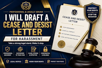 draft a cease and desist letter for harassment
