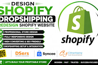 design shopify dropshipping redesign shopify website via bigbuy dsers syncee cj