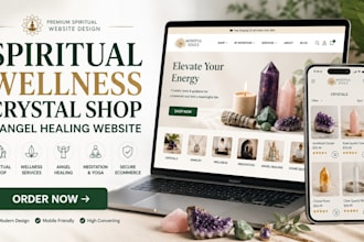 spiritual wellness website crystal shop website angel healing spiritual website