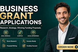 write small business and startup grant applications for funding
