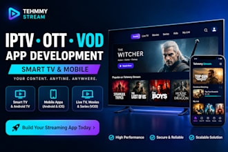 build iptv app, ott app, vod app for smart tv and mobile