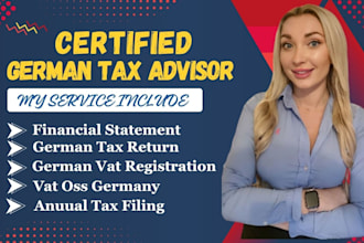 handle german annual tax return, annual vat filling, annual financial statement