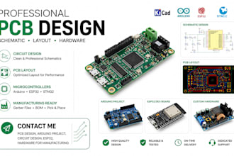 do pcb design, arduino project, circuit design, esp32, hardware manufacturing