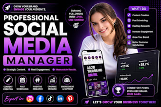 be your social media manager for social media post scheduling and content design