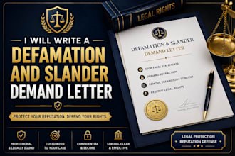write a defamation and slander demand letter