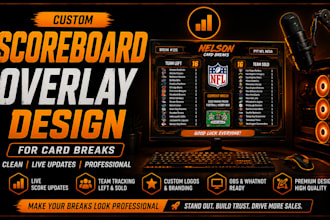 create custom scoreboard designs for sports card breaks and livestreams