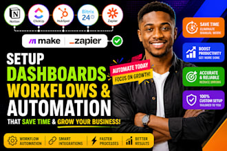 set up notion dashboard clickup workflows hubspot bitrix 24 zapier automation
