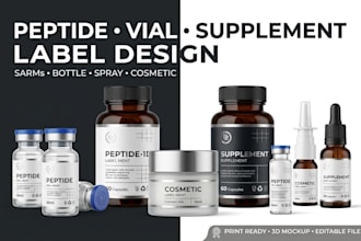 design premium peptide, vial, sarms and supplement labels