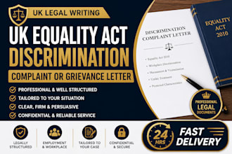 draft a UK equality act discrimination complaint or grievance letter