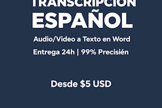 spanish audio to text with 99 accuracy in 24h