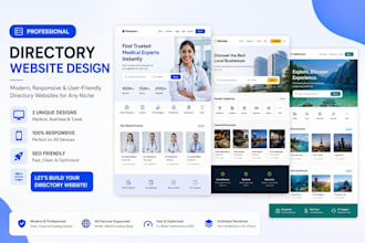 design a directory website using mylisting, listingpro, or hivepress