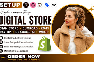 set up stan store gumroad kofi payhip beacons ai or whop