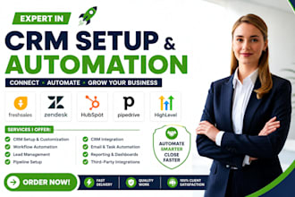 setup freshsales crm zendesk hubspot crm automation pipedrive ghl integration