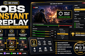 setup obs instant replay, replay buffer and stream deck controls