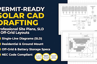 do autocad solar drafting, solar permit drawings and layout
