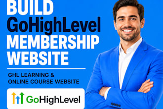 build gohighlevel membership website, ghl learning and online course website