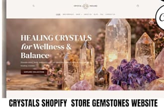 design stunning crystals shopify store gemstones website minerals shopify store