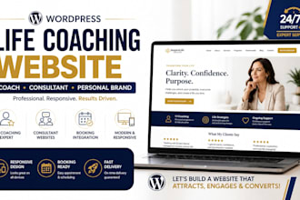 design responsive wordpress life coaching website consultant website