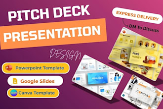 design startup pitch deck, real estate, business slide and investor presentation