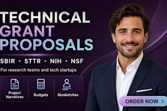write sbir, sttr, nih and nif grant proposals for tech and research