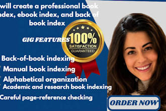 create a professional book index, ebook index, and back of book index